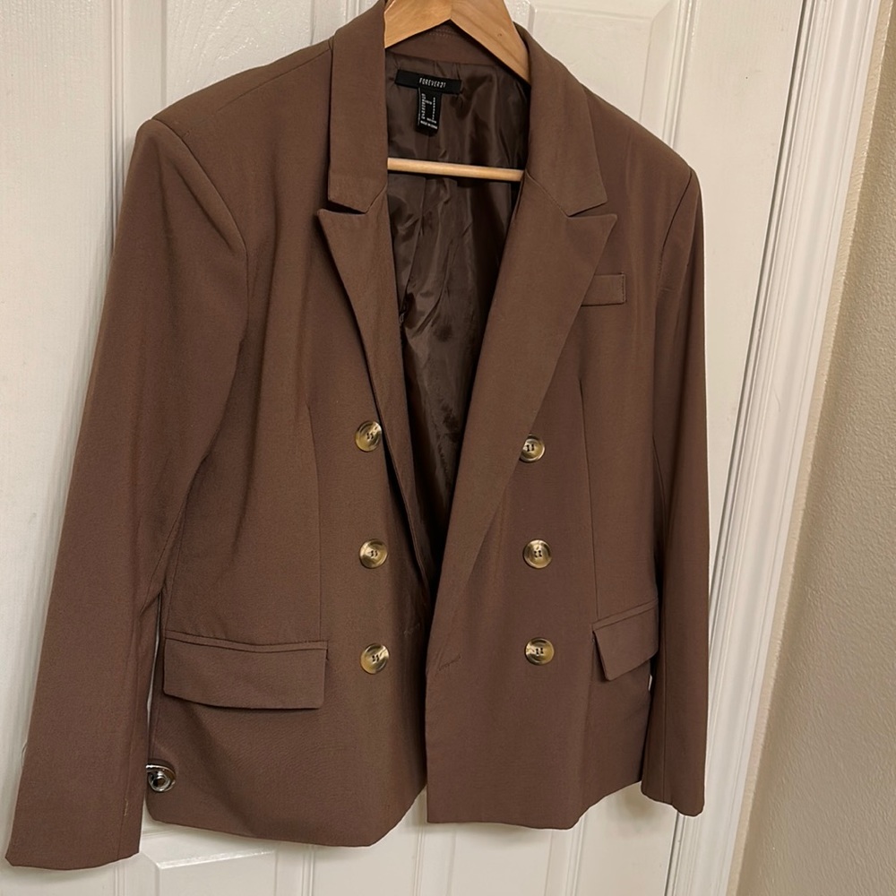 Brown Forever 21 oversized blazer